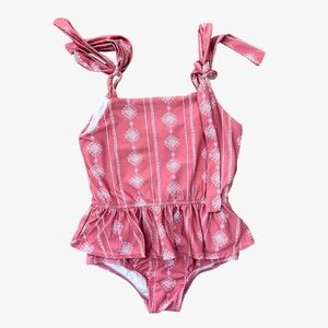 Wildling Coral One Piece Skirted Swimsuit Size 6